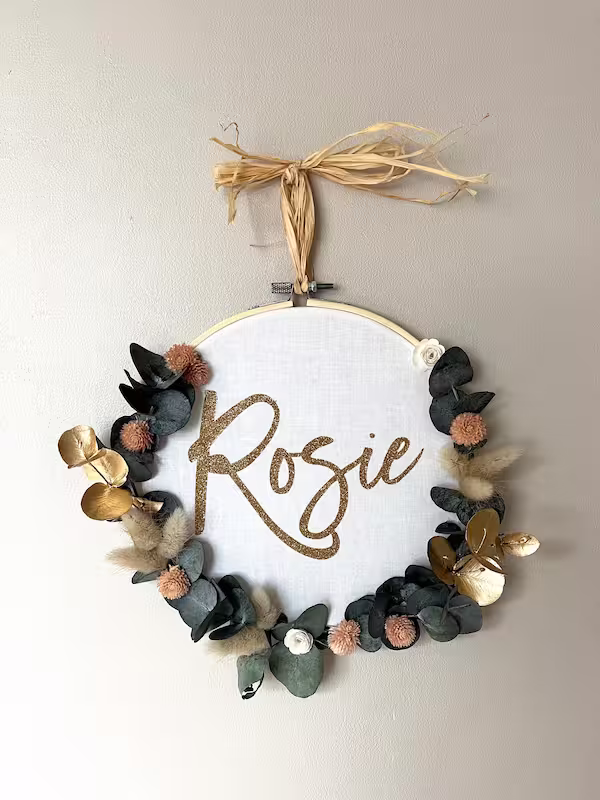 Couronne personnalisée 20 cm Rosie Roz'Art Créations Couronne personnalisée 20 cm Rosie Roz'Art Créations