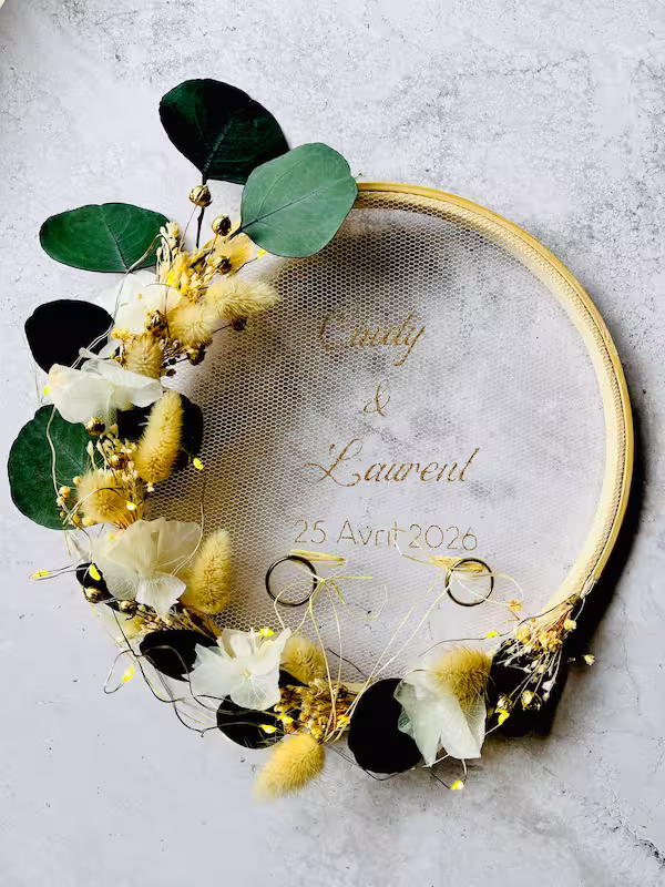 Porte alliance mariage bohème Roz'Art Créations